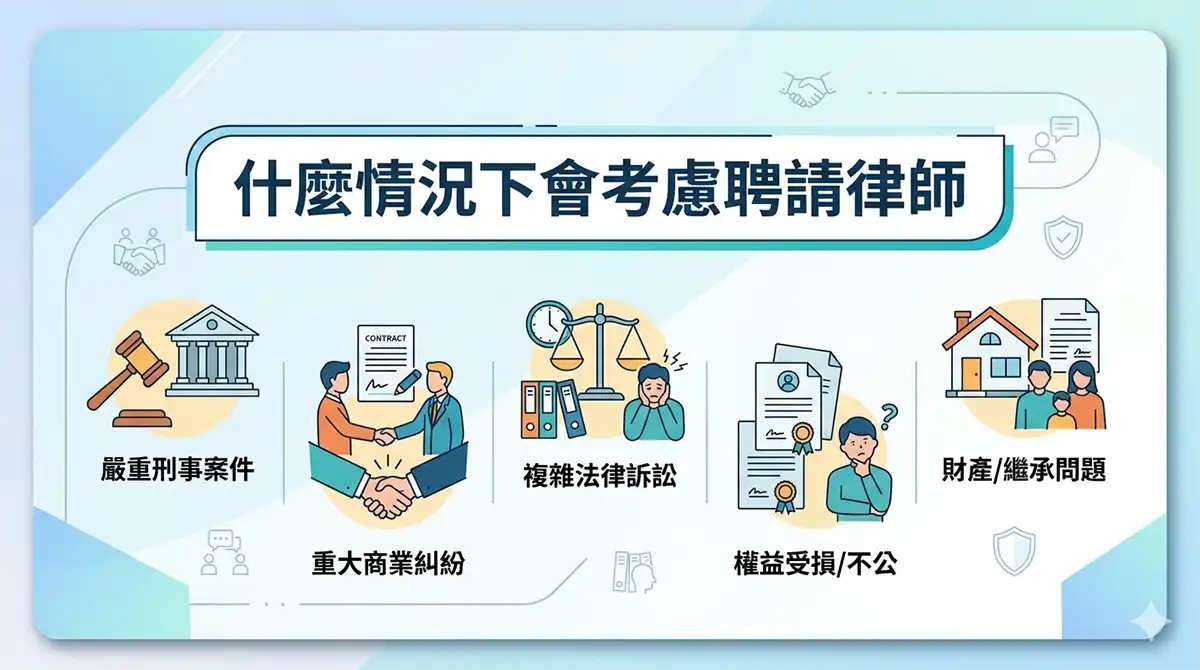 什麼情況下會考慮聘請律師