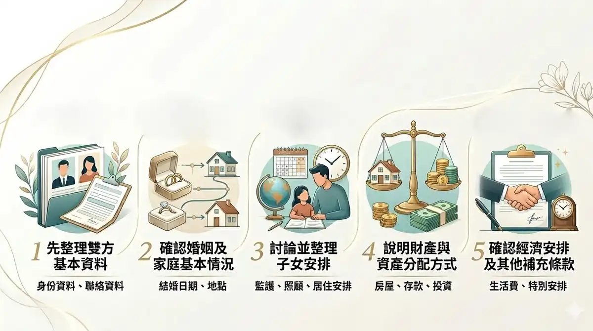 離婚協議書五個基本步驟