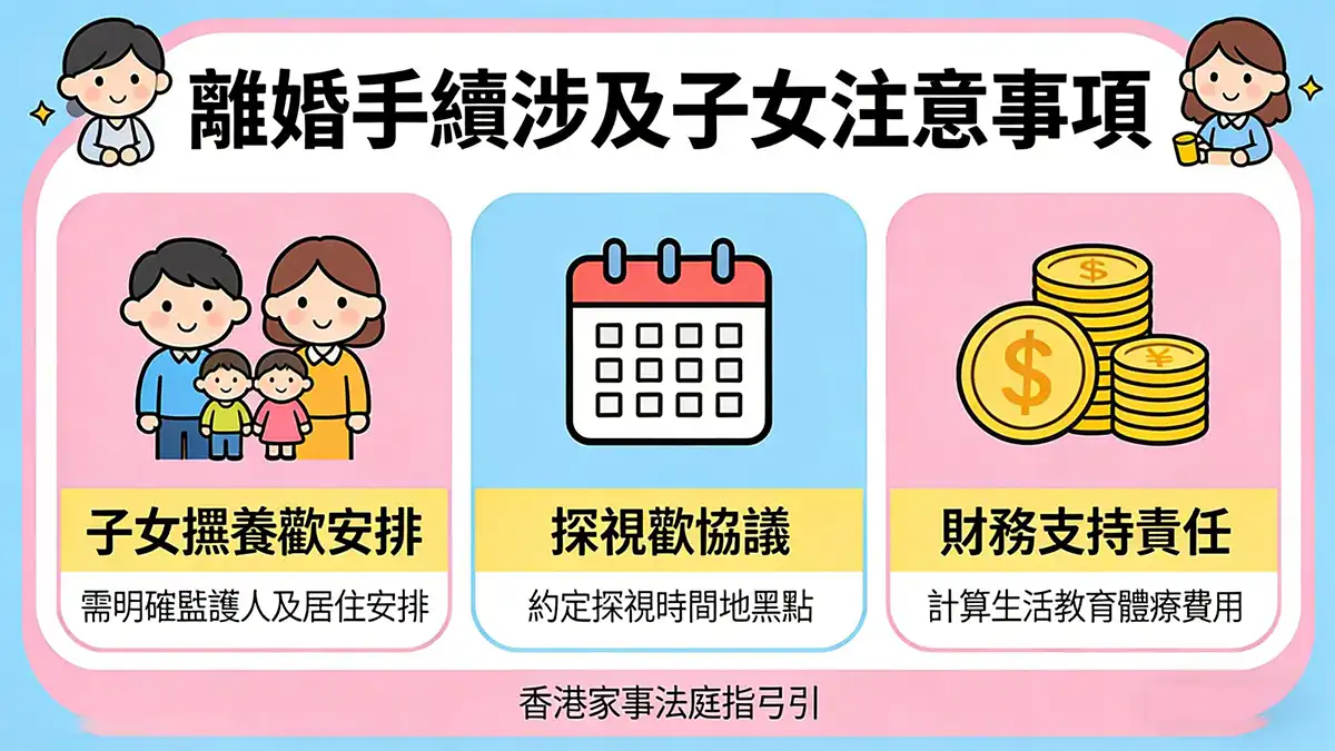 離婚手續涉及子女注意事項